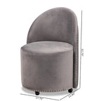 Poltrona accentata Glam Velvet Rolling con ruote piroettanti