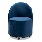Poltrona accentata Glam Velvet Rolling con ruote piroettanti
