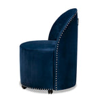 Poltrona accentata Glam Velvet Rolling con ruote piroettanti