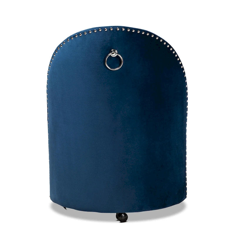 Poltrona accentata Glam Velvet Rolling con ruote piroettanti