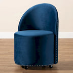 Poltrona accentata Glam Velvet Rolling con ruote piroettanti