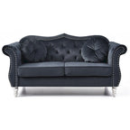 Divanetto in velluto con borchie decorative