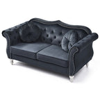 Divanetto in velluto con borchie decorative