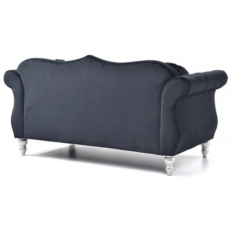 Divanetto in velluto con borchie decorative