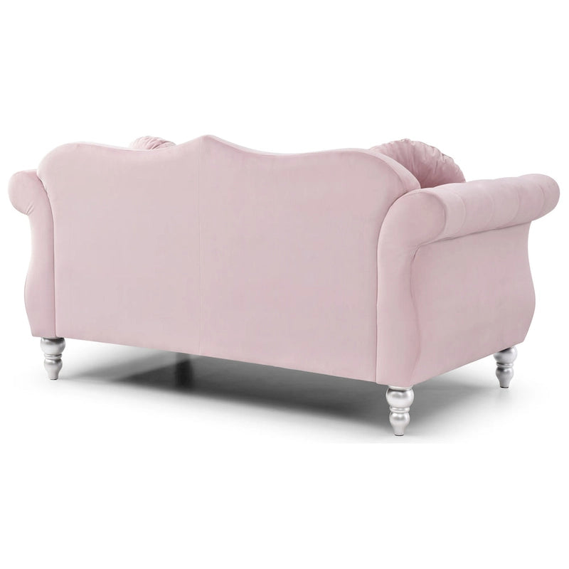 Divanetto in velluto con borchie decorative