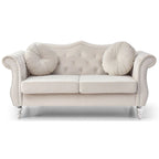 Divanetto in velluto con borchie decorative