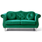 Divanetto in velluto con borchie decorative