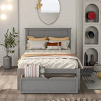 Letto a piattaforma con cassetto sotto il letto