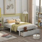 Letto a piattaforma con cassetto sotto il letto