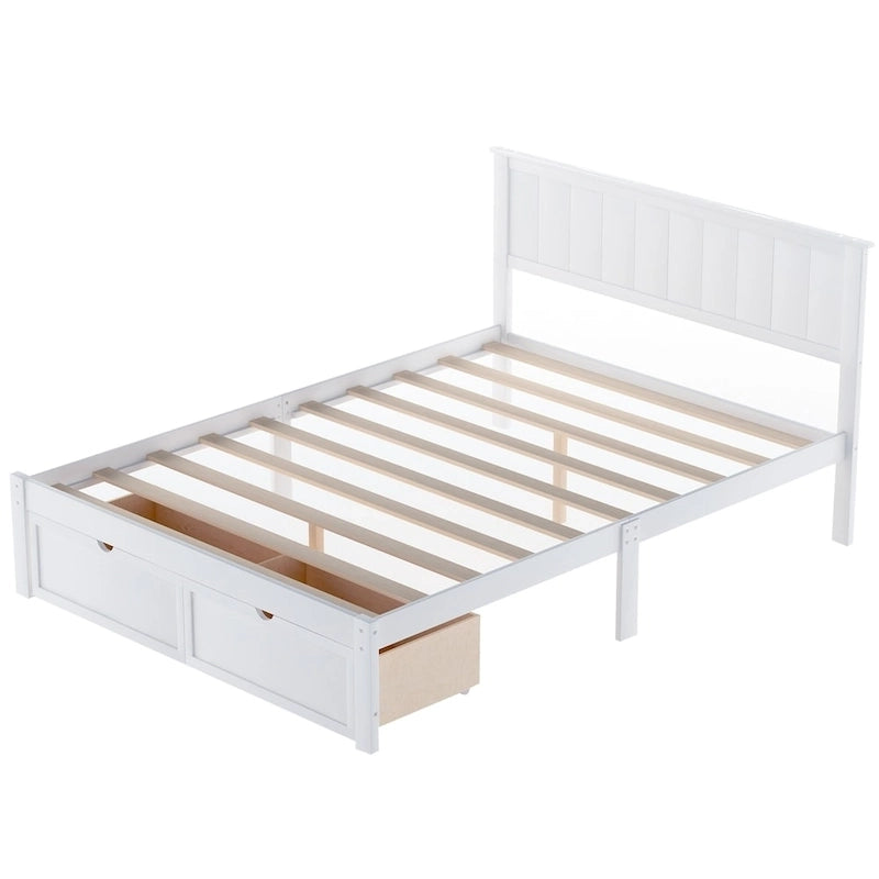 Letto a piattaforma con cassetto sotto il letto