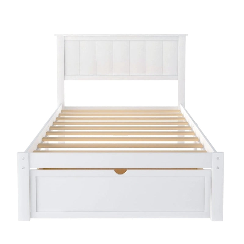 Letto a piattaforma con cassetto sotto il letto