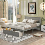Letto a piattaforma con cassetto sotto il letto