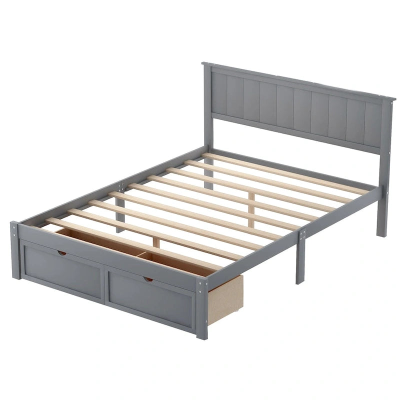 Letto a piattaforma con cassetto sotto il letto