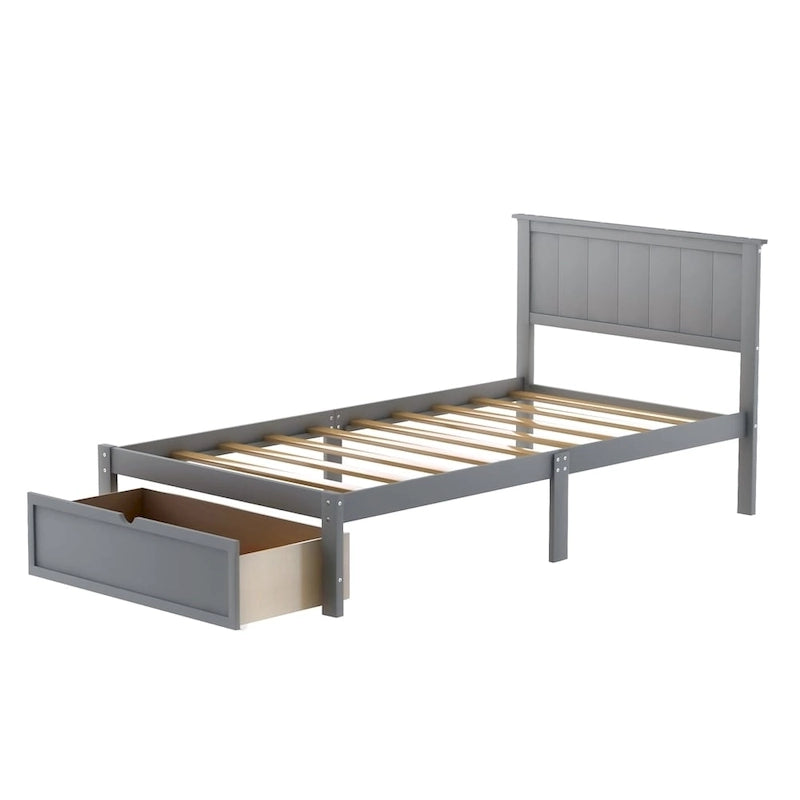 Letto a piattaforma con cassetto sotto il letto