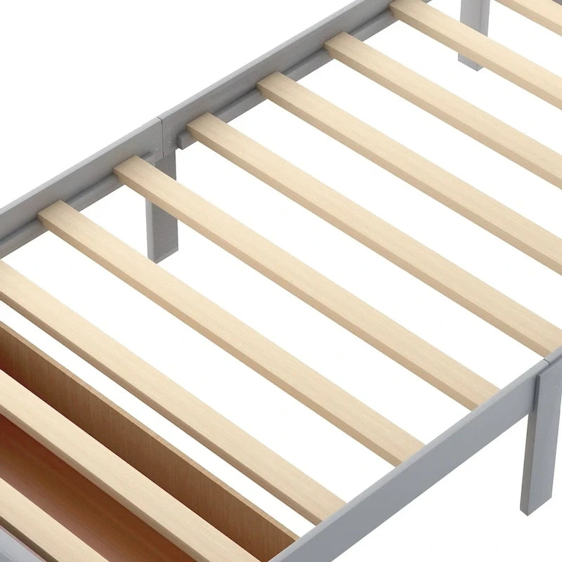 Letto a piattaforma con cassetto sotto il letto