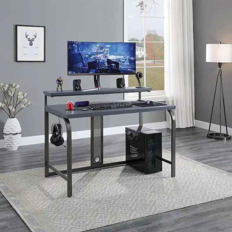 Scrivania da gaming contemporanea da 48 pollici con luci RGB