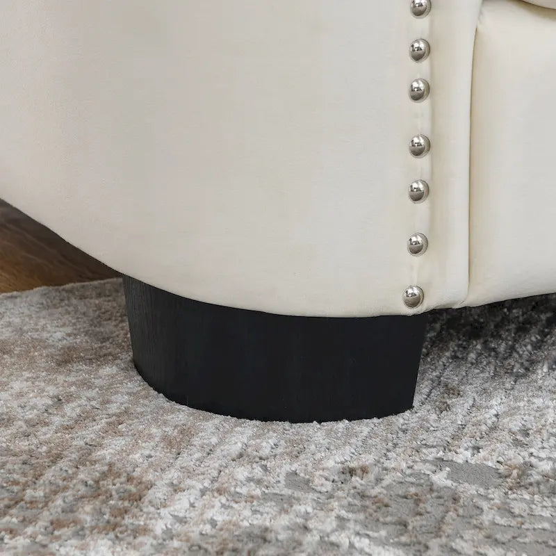Divano Chesterfield in velluto da 150 cm — 2 posti con schienale capitonné e braccioli con borchie