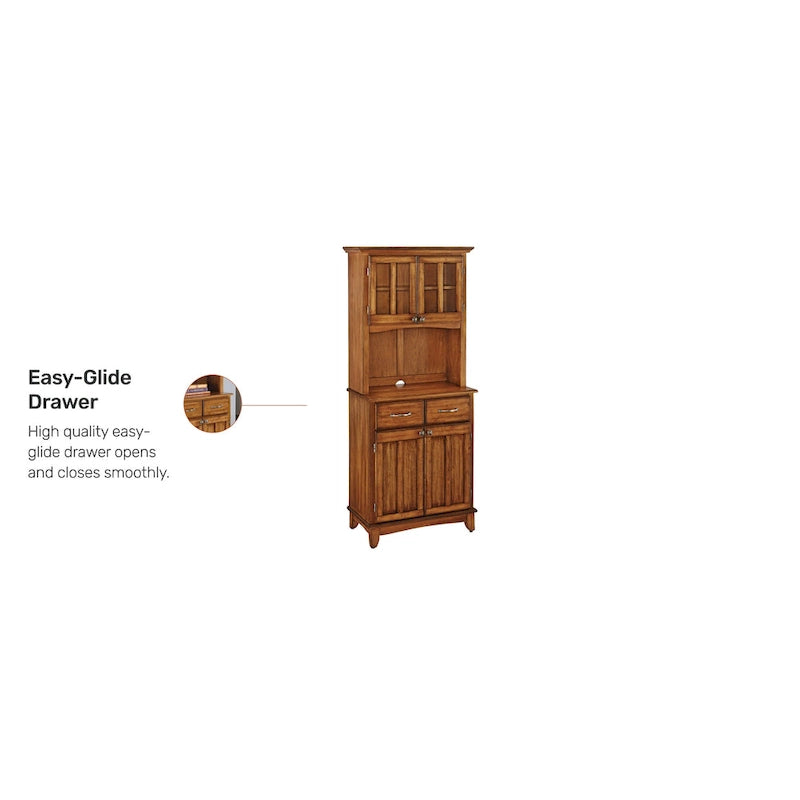 Credenza da dispensa Cottage Oak con piano in legno