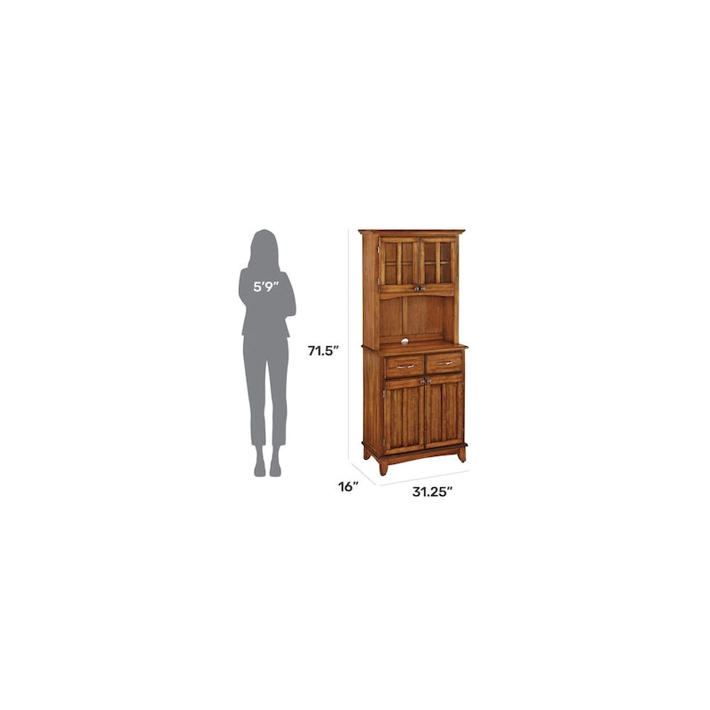 Credenza da dispensa Cottage Oak con piano in legno