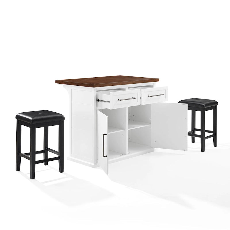 Isola da cucina in stile rustico moderno con piano in legno e posti a sedere