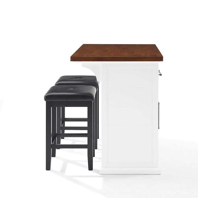Isola da cucina in stile rustico moderno con piano in legno e posti a sedere