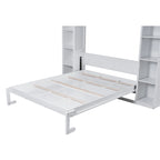Letto a muro a scomparsa "Queen Size" con mensole e luci a LED