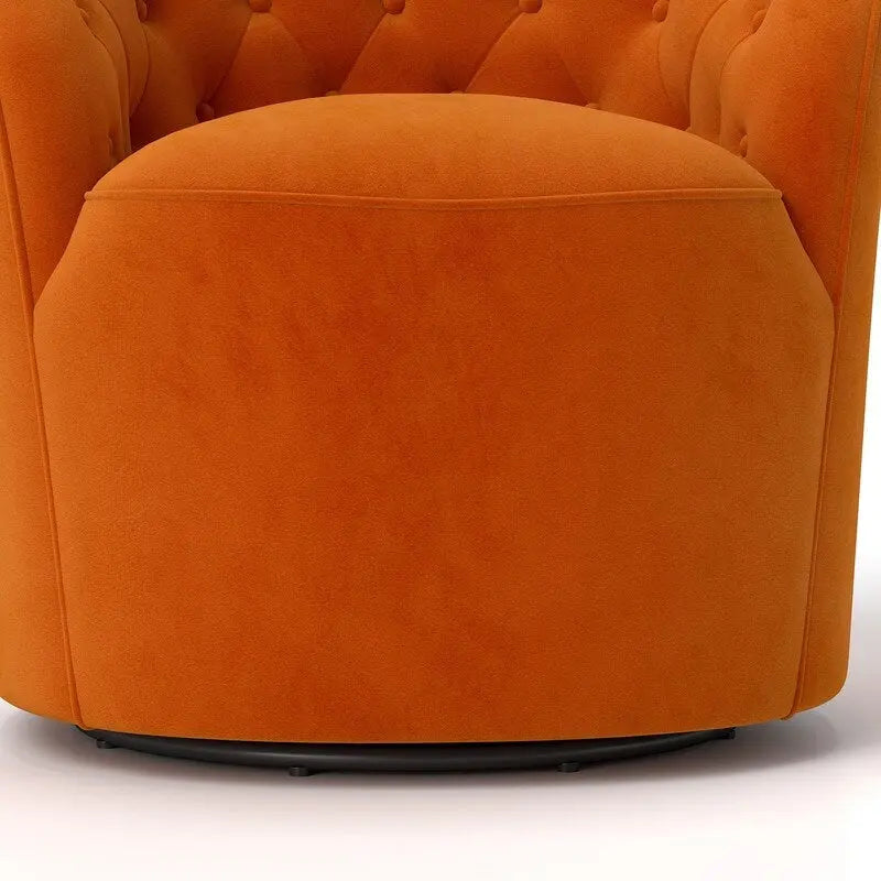 Lot de 2 fauteuils tonneaux modernes pivotants à 360 degrés, revêtement en velours et dossier capitonné à boutons SEYNAR