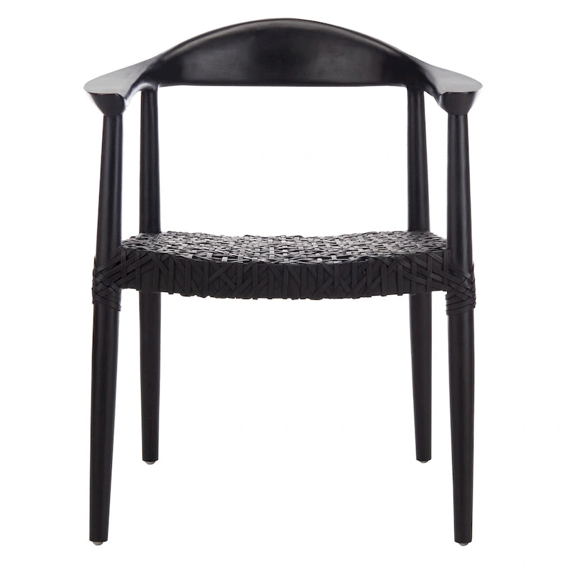 Poltrona con accenti in pelle intrecciata – 63,5 cm L x 53,3 cm P x 78,7 cm A