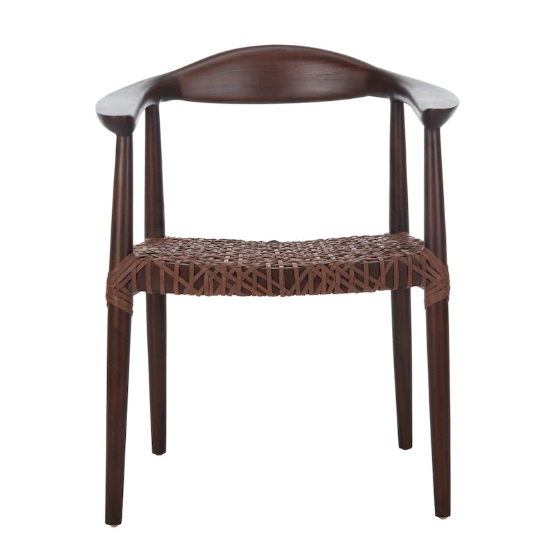 Poltrona con accenti in pelle intrecciata – 63,5 cm L x 53,3 cm P x 78,7 cm A