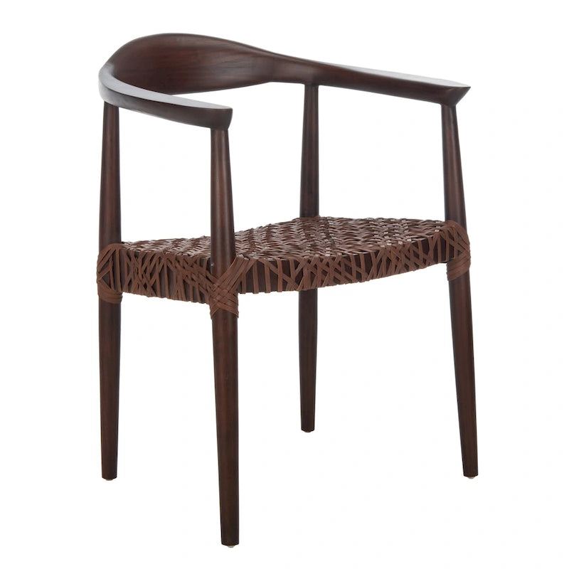 Poltrona con accenti in pelle intrecciata – 63,5 cm L x 53,3 cm P x 78,7 cm A