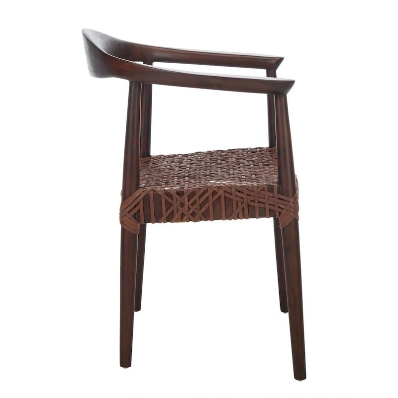 Poltrona con accenti in pelle intrecciata – 63,5 cm L x 53,3 cm P x 78,7 cm A