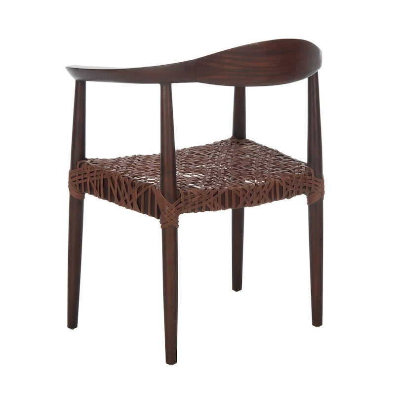 Poltrona con accenti in pelle intrecciata – 63,5 cm L x 53,3 cm P x 78,7 cm A