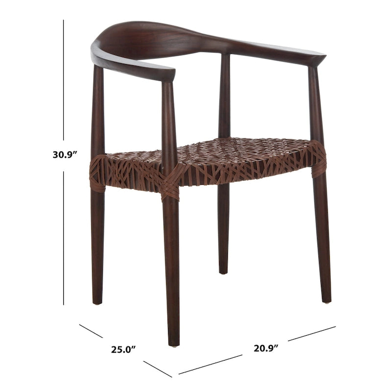 Poltrona con accenti in pelle intrecciata – 63,5 cm L x 53,3 cm P x 78,7 cm A