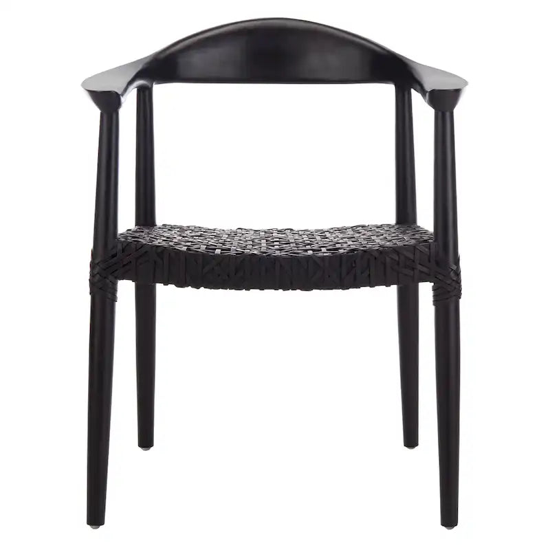 Poltrona con accenti in pelle intrecciata – 63,5 cm L x 53,3 cm P x 78,7 cm A