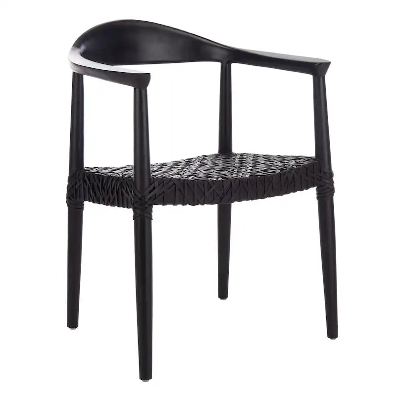 Poltrona con accenti in pelle intrecciata – 63,5 cm L x 53,3 cm P x 78,7 cm A