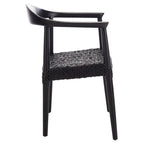 Poltrona con accenti in pelle intrecciata – 63,5 cm L x 53,3 cm P x 78,7 cm A