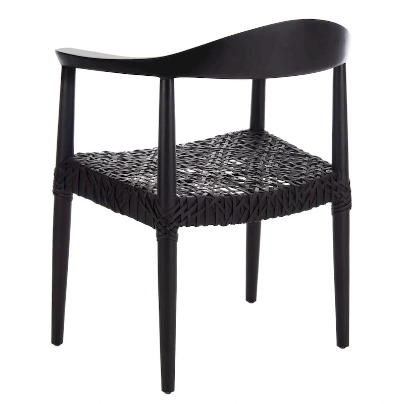 Poltrona con accenti in pelle intrecciata – 63,5 cm L x 53,3 cm P x 78,7 cm A