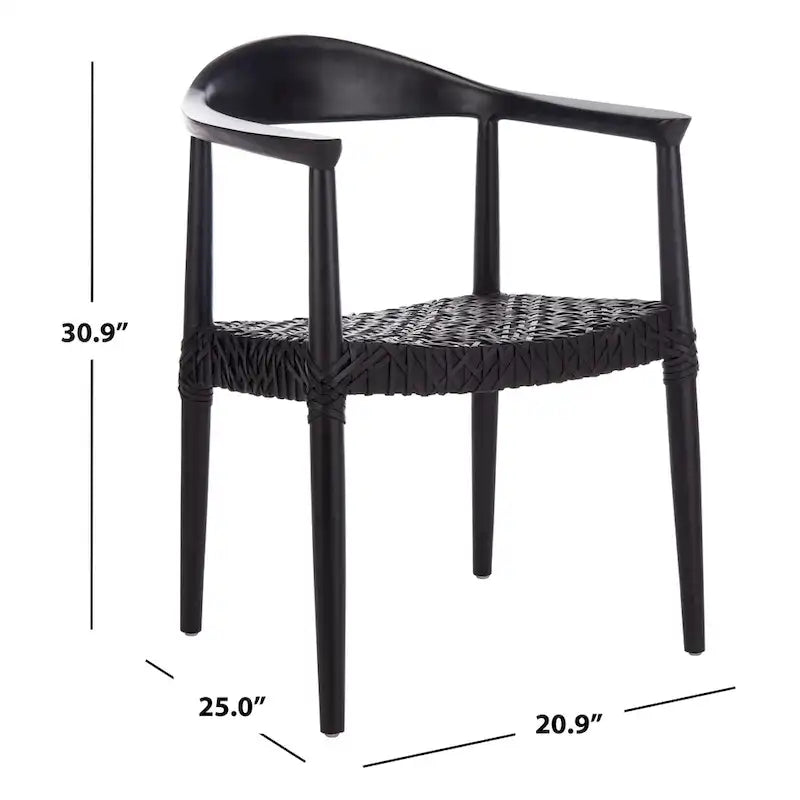 Poltrona con accenti in pelle intrecciata – 63,5 cm L x 53,3 cm P x 78,7 cm A