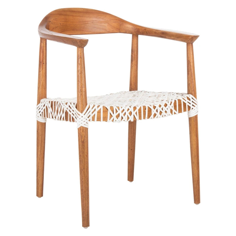 Poltrona con accenti in pelle intrecciata – 63,5 cm L x 53,3 cm P x 78,7 cm A