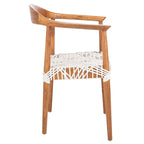 Poltrona con accenti in pelle intrecciata – 63,5 cm L x 53,3 cm P x 78,7 cm A