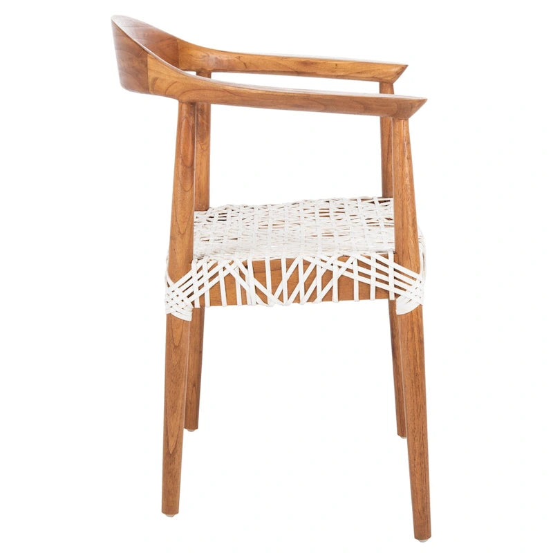 Poltrona con accenti in pelle intrecciata – 63,5 cm L x 53,3 cm P x 78,7 cm A