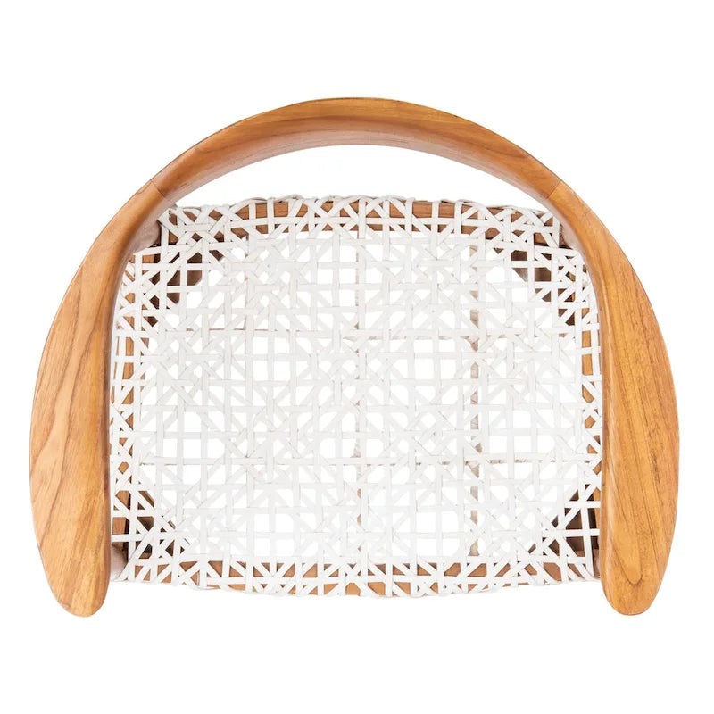 Poltrona con accenti in pelle intrecciata – 63,5 cm L x 53,3 cm P x 78,7 cm A
