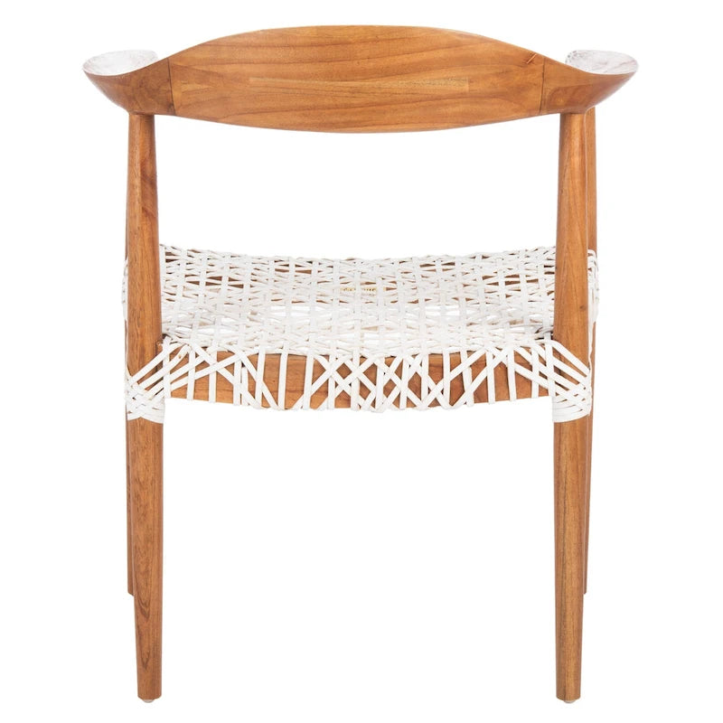 Poltrona con accenti in pelle intrecciata – 63,5 cm L x 53,3 cm P x 78,7 cm A