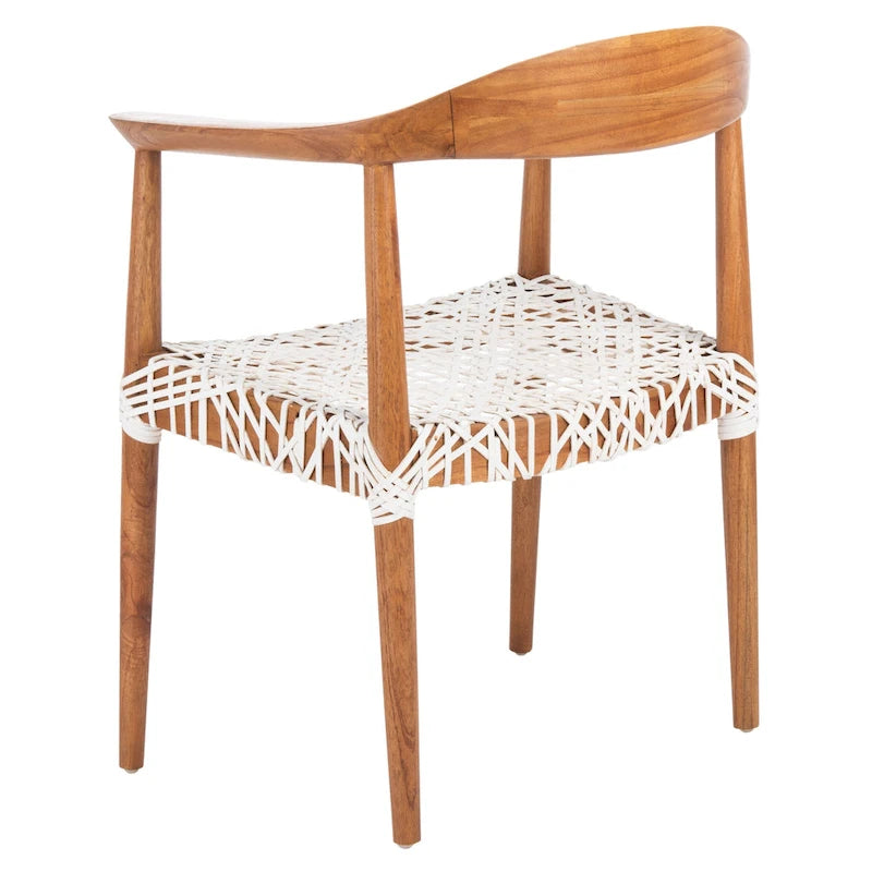 Poltrona con accenti in pelle intrecciata – 63,5 cm L x 53,3 cm P x 78,7 cm A