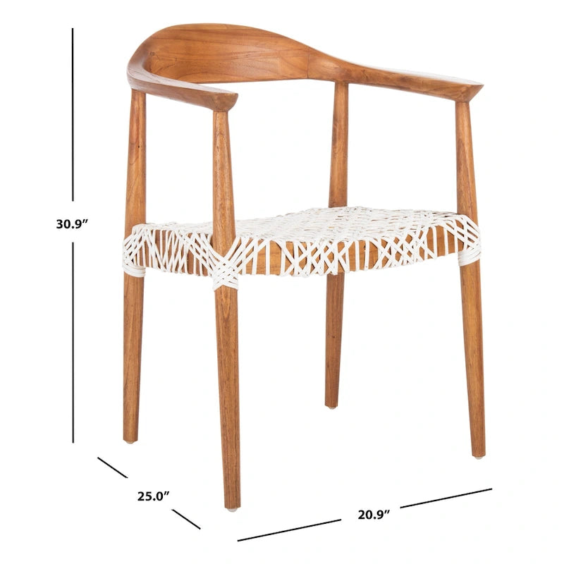 Poltrona con accenti in pelle intrecciata – 63,5 cm L x 53,3 cm P x 78,7 cm A