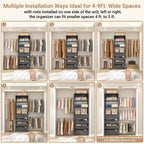 Besiost-Schrankorganisationssystem aus Holz, 4-9 Ft, mit 4 Schubladen, 4 Kleiderstangen und Regaltürmen