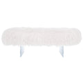 Pouf Gaetane in Pelle di Pecora con Gambe in Acrilico