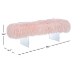 Pouf Gaetane in Pelle di Pecora con Gambe in Acrilico