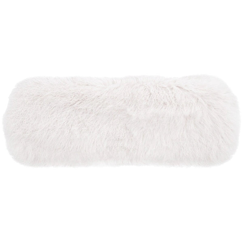Pouf Gaetane in Pelle di Pecora con Gambe in Acrilico