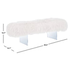Pouf Gaetane in Pelle di Pecora con Gambe in Acrilico